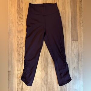 Dark Purple High-Waisted Lululemon Leggings with Side Detail
